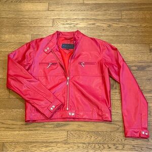 VTG Red Faux Leather Jacket
